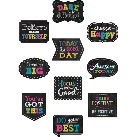 Chalkboard Brights Positive Sayings Accents, 30 Per Pack, 3 Packs {1}