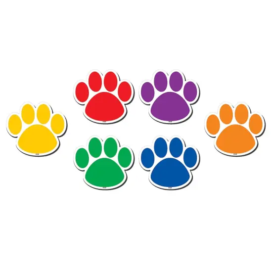 Colorful Paw Prints Magnetic Accents, 18 Per Packs, 3 Packs {2}