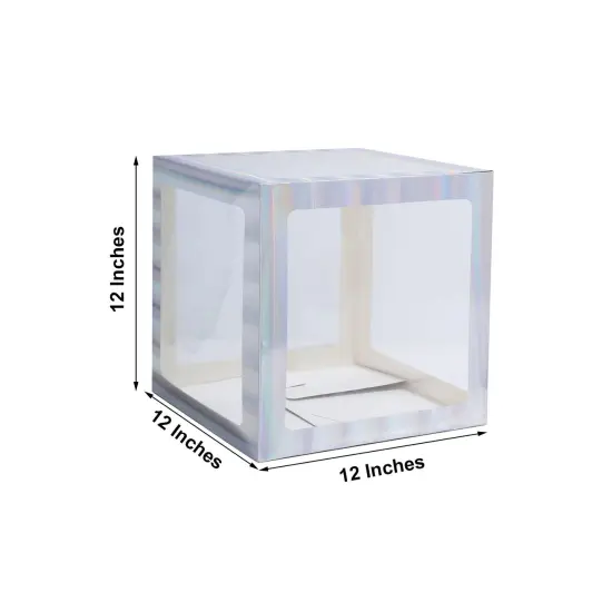 2 pcs 12" Transparent Balloon Boxes Iredescent {1}