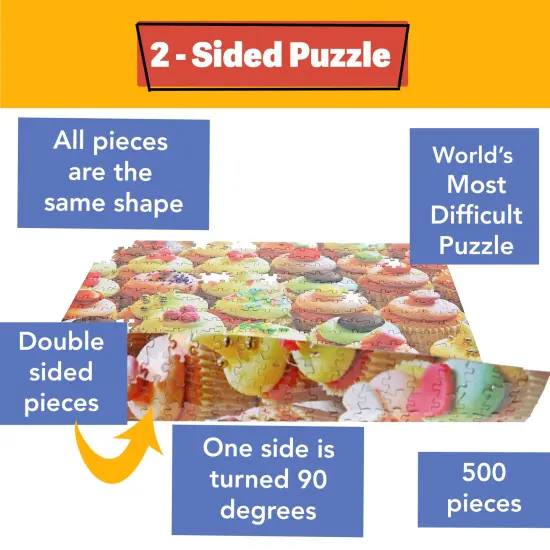 TDC Games Killer Cupcakes Jigsaw Puzzle - 500 pieces - Double Sided {3}