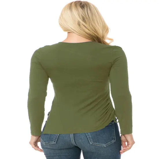 Womens Knit Long Sleeve TOP | RADYAN&reg; Sage {3}