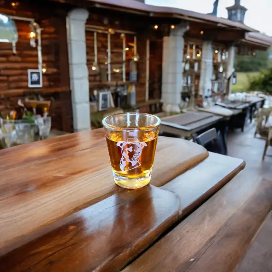 2oz Pit bull dog puppy Shot Glass {7}