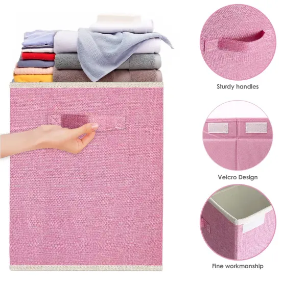 Large Toy Box Chest Storage with Lid - Collapsible Kids Toys Boxes Organizer Bins Baskets with Handles for Boys, Girls,Nursery,Playroom,Clothes,Blanket,Bedroom(Pink) {6}