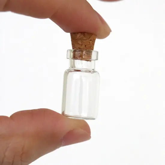 100 Pieces 1ml Small Mini Glass Bottles Jars with Cork Stoppers Tiny Vials for DIY Art Crafts Wedding Favors {6}