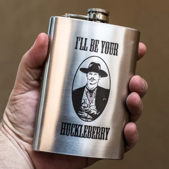 8oz I'll Be Your Huckleberry Stainless Steel Flask {3}