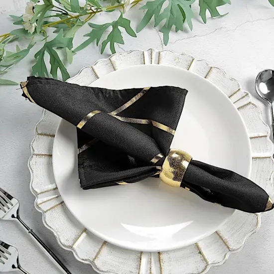 20" Design Polyester Dinner Table Napkins Black {1}