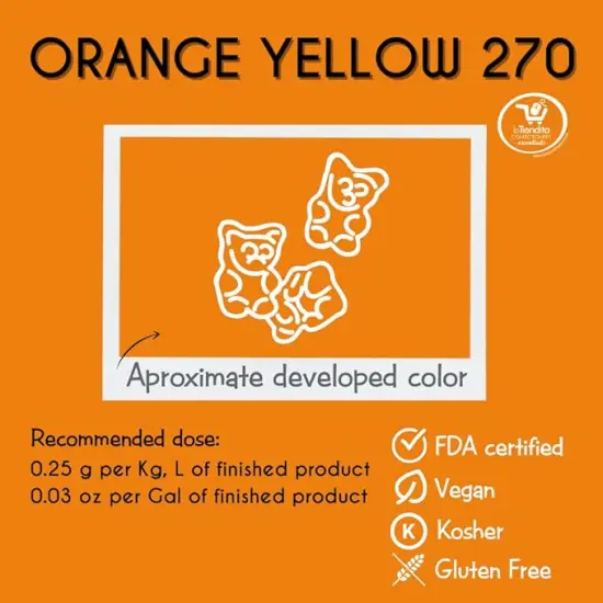 Deiman&reg; Artificial Food Color Orange Yellow 270 3.5 oz {2}