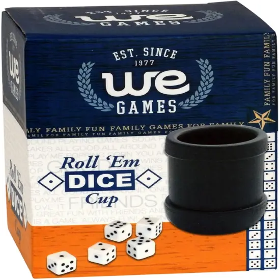 WE Games Black Plastic Dice Cup with 5 Dice {2}