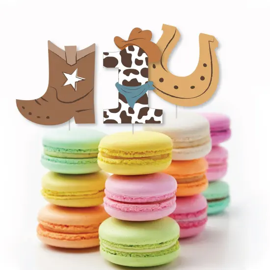 Big Dot of Happiness My First Rodeo - DIY Shaped Little Cowboy 1st Birthday Party Cut-Outs - 24 Count {4}