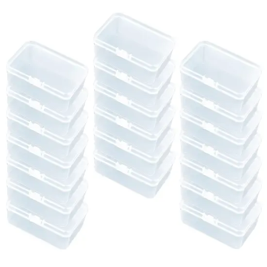 20 Pieces Rectangular Clear Plastic Storage Containers Box with Hinged Lid for Beads and Other Small Craft Items (3.35 x 2.17 x 1.38 inch) {2}