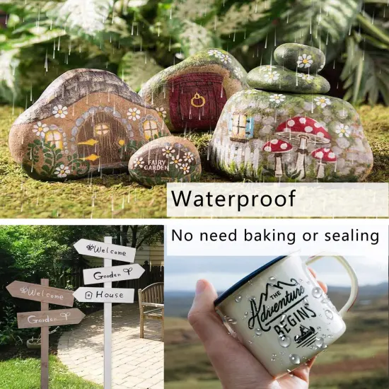 6 Pieces Black Paint Markers Pens - Single color Permanent Oil Based Paint Pen, Medium Tip, Quick Dry and Waterproof Marker for Rock, Wood, Fabric, Plastic, Canvas, Glass, Mugs, Canvas, Glass {4}