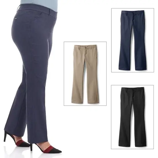 Girl's School Uniform Straight Leg Pants | RADYAN&reg; Black {2}