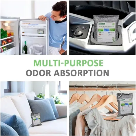 NIYIKOW&reg;- Charcoal Bags Odor Absorber (Large, 4Pack x 200g), Nature Fresh Bamboo Charcoal Air Purifying Bags {3}