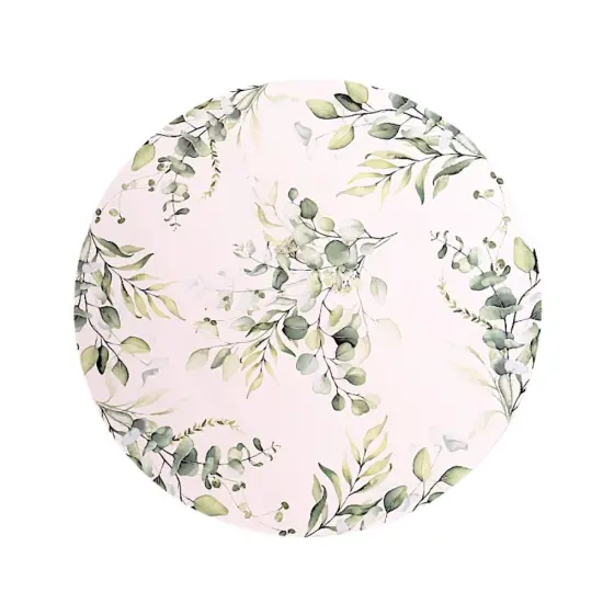 6 Floral Design Disposable Paper Charger Plates Green {1}