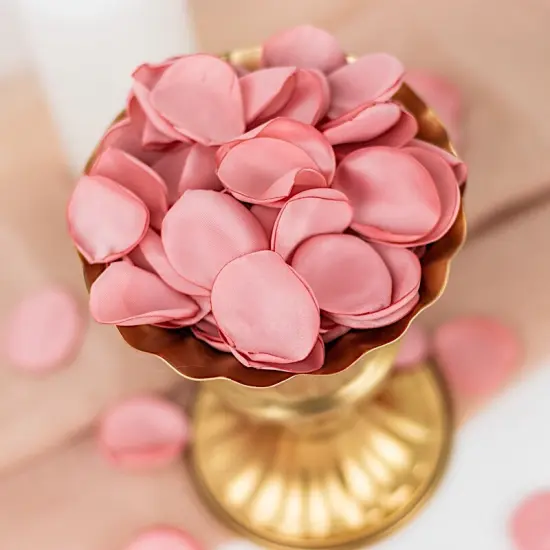 400 Matte Silk Rose Petals Round Artificial Flowers Table Blush ivory {6}