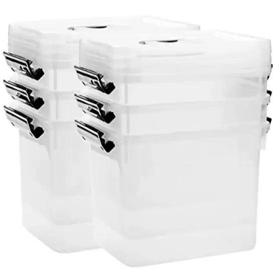 JUJIAJIA 6 Quart Clear Storage Latch Box/Bins, 6-Pack Plastic Container with Latches and Lid {2}