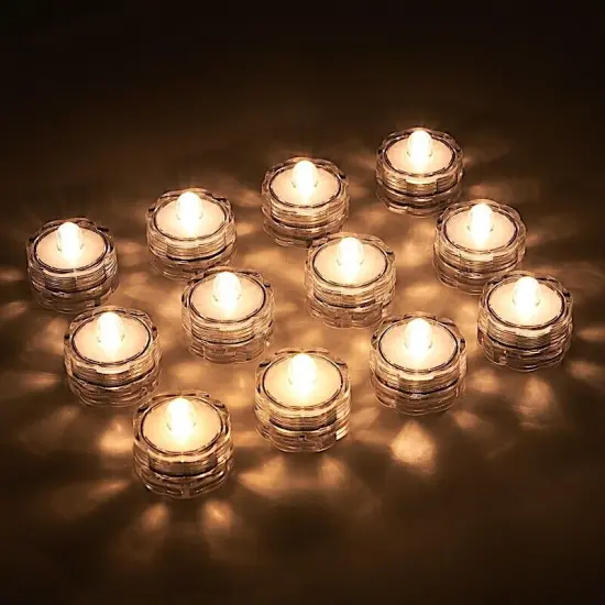 12 pcs Warm White LED Small Submersible Lights {2}