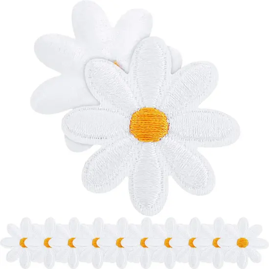 20 Pieces Daisy Flower Patch Clothing Iron On Patches Appliques Delicate Embroidered for DIY Decoration T-Shirt Backpack Hoodies Shoes Bags 1.38 Inch {1}