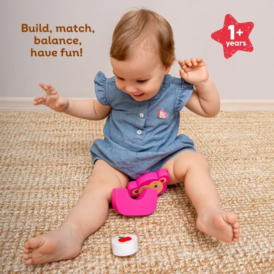 Kids Hits: Wooden Toy - Unleash Creativity with the Funny Monkey Build-and-Match Game! {2}