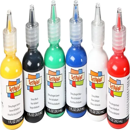 6 Pieces Scribbles Fabric Paint, 6 Fl Oz , Shiny {4}