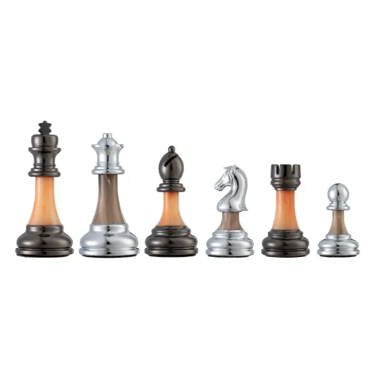 Bobby Fischer Metal & Acrylic Chess Pieces, 3.5 inch king {3}