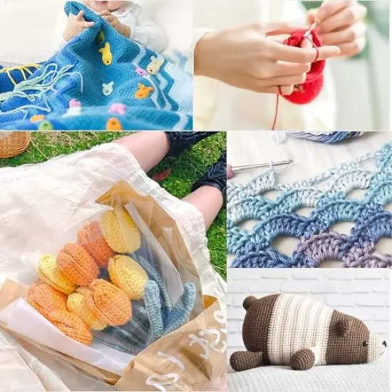 10 Pieces Knitting Needles Crochet Hook - Multicolor Ergonomic Crochet Hooks Set - Rubber Handled Aluminum Crochet Hooks - Small Crochet Hooks Knitting Kit for Beginners Crochet Kit for Crocheting Yarn {5}