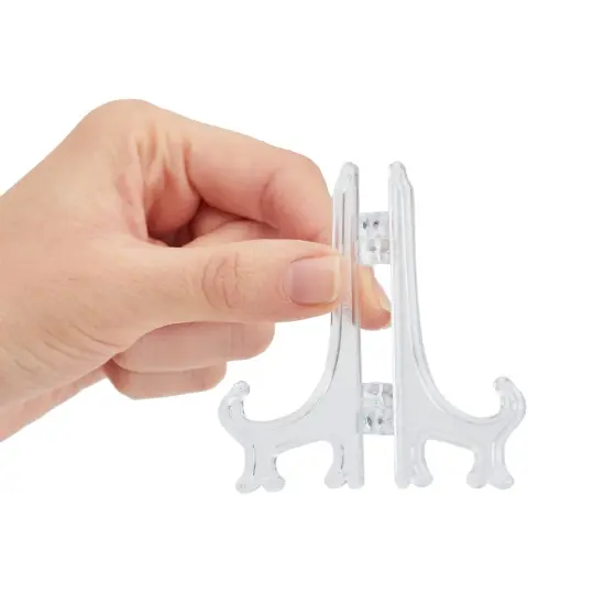 24 Pack 3-inch Mini Easel Display Stand for Sports Trading and Baseball Cards - Small Acrylic Holder for Pictures {6}