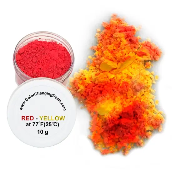 Color Changing Powder Pigment Thermochromic Temperature Heat Sensitive Red yellow 77&deg;f {1}