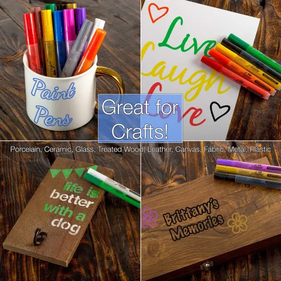 12 Color Paint Pens Acrylic Markers Set | For Rock Painting, Glass, Wood, Porcelain, Ceramic, Fabric, Paper, Kindness Rocks, Mugs, Calligraphy, Unique Arts and Crafts Supplies (Medium Point) {5}