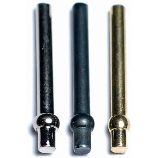 WE Games Standard Metal Cribbage Pegs with Velvet Pouch - Set of 6 (2 Brass, 2 Chrome, 2 Black) {2}