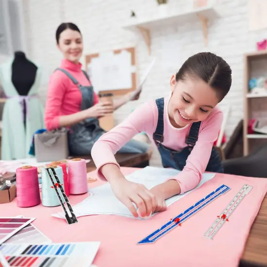 3 PCS Sewing Gauge Sewing Measuring Tool Metal Sliding Gauge Fabric Quilting Ruler Seam Measuring Gauge for DIY Fabric Crafts Quilting Knitting Sewing Hemming Measuring Supplies, 3 Styles {4}