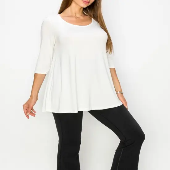 Elbow Tunic Tee For Women | RADYAN&reg; Black {4}