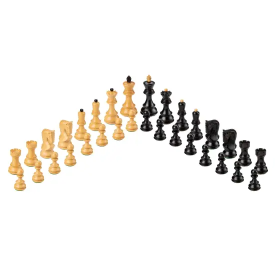 Bobby Fischer Zagreb Chess Pieces, Ebonized and Boxwood, 3.75 in. King {4}