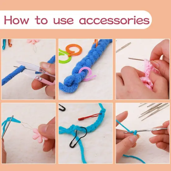 96 Pieces Crochet Hooks Kit, Crochet Needles Set with Storage Bag, Aluminum Crochet Hooks with Stitch Markers and Large-Eye Blunt Needles for Experienced Crochet Hook Lovers {4}