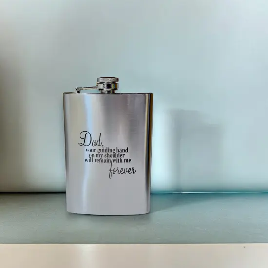 8oz Dad Your Guiding Hand Stainless Steel Flask {4}