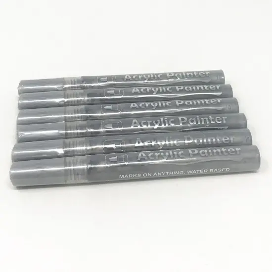 Assorted Acrylic Paint Marker Set 6pcs Silver {1}