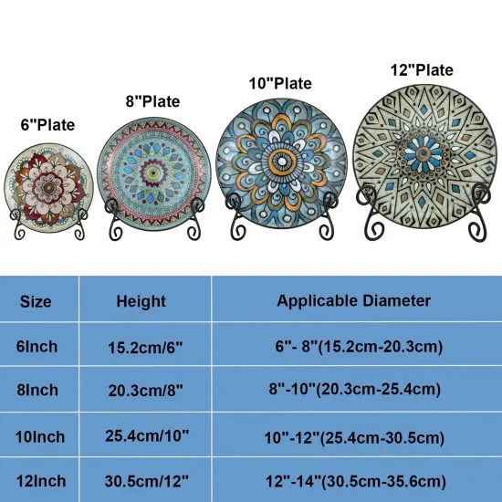 Plate Stand, 1 Pack 6 Inch Plate Holder for Display, Black Foldable Iron Table Easel for Picture Book Photo Frame Decorative Plate {4}