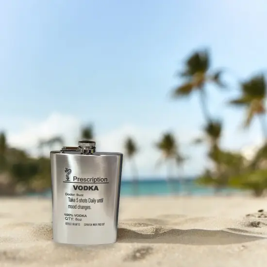 8oz Prescription Vodka Stainless Steel Flask {4}