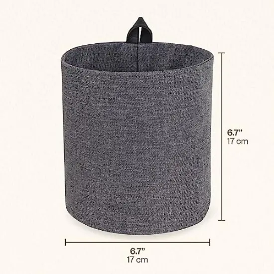 Soft Hang Around Hanging Storage Basket Small | Hanging Wall Basket for Organizing Everyday Necessities | Collapsible Wall Hanging Storage Basket for Closets | 6.7&Prime;x6.7&Prime; | Small | Grey {6}