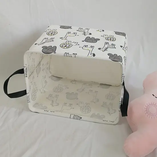 Rectangular Storage Basket Collapsible Organizer Bin Waterproof Toy Box for Organizing Home/Dorm/Kitchen/Pet/Office/Closet/Shelf/Gift Baskets (animal), Yellow {5}