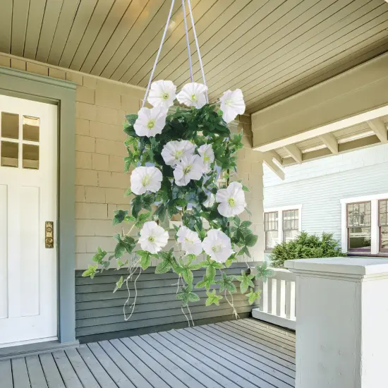 Allstate Morning Glory Artificial Floral Hanging Bush Spray- 20" - Cream Ivory {3}