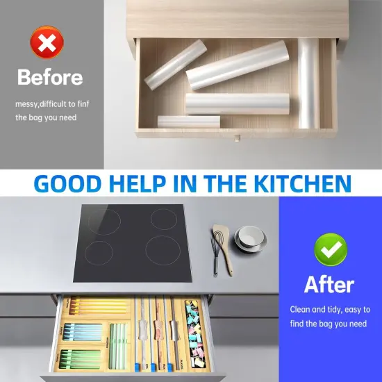 8 in 1 Bamboo Storage Bag & Wrap Organizer {5}