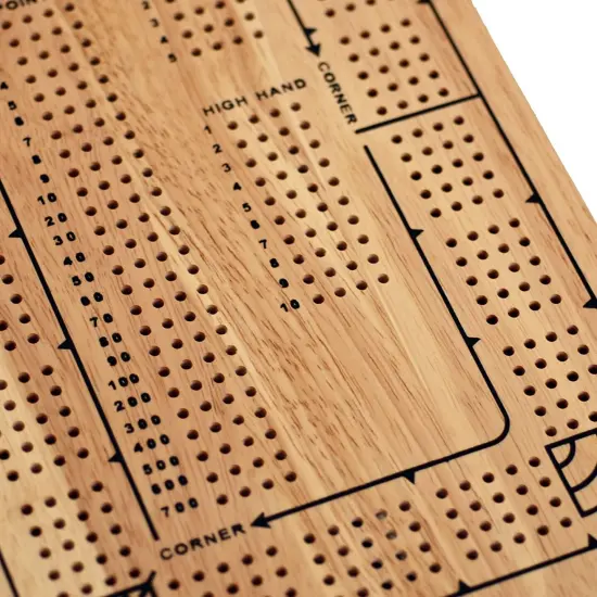 WE Games Classic Solid Wood, 4 Track Cribbage Board {5}