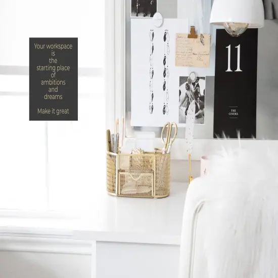 Gold Desk Organizers and Accessories - Gold Desk Accessories for Women Office - Desk Organizer Gold Office Desk Accessories - Office Supplies Gold Storage Small Desk Organizers and Accessories Gold {6}