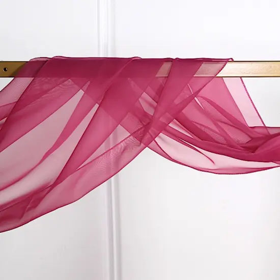 18 feet Sheer Organza CURTAIN Panel BACKDROP Drape Fuchsia {1}