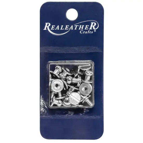 Realeather(R) Crafts Button Stud & Post 10/Pkg-Silver Plated {1}
