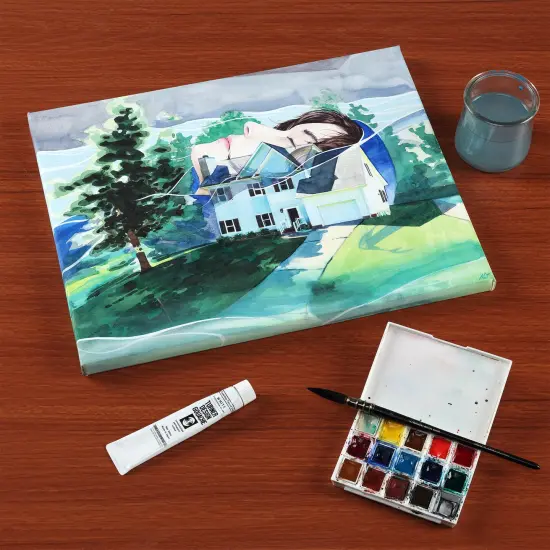 SoHo Urban Artist Select Stretched Cotton Watercolor Paper on 5/8" Frame - 140lb, 300gsm - 100% Acid-Free Cotton Paper for Mixed Media, Watercolor & More - Professional Artists, Students {3}