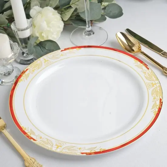 10 in White Round Salad Plates {4}