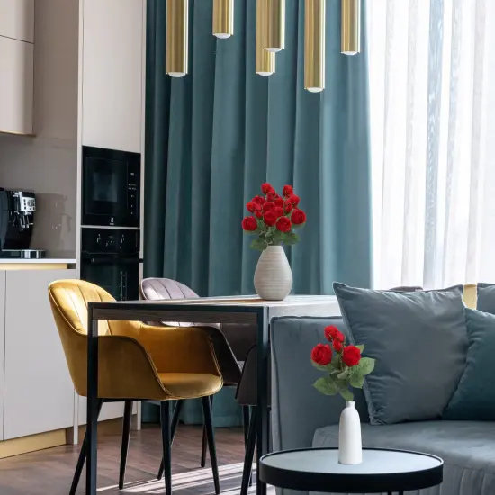 Red Rose Spray - 48-Pack, 5 Lifelike Silk Flowers Per Stem, Elegant Floral D&eacute;cor, Perfect for Arrangements, Events & Home - Ideal for All Seasons, Floral Home by Artificial Flowers {5}