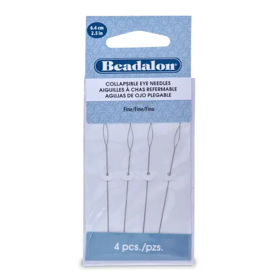 Beadalon Collapsible Eye Needles 2.5" 4/Pkg-Fine {1}